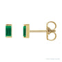Sapphire Row Lab-Grown Gemstone Channel-Set Baguette Stud Earrings - Emerald, 14K Yellow Gold