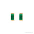 Sapphire Row Lab-Grown Gemstone Channel-Set Baguette Stud Earrings - Emerald, 14K Yellow Gold (view 2)