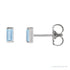 Sapphire Row Lab-Grown Gemstone Channel-Set Baguette Stud Earrings - Aqua Sapphire, Platinum