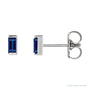 Sapphire Row Lab-Grown Gemstone Channel-Set Baguette Stud Earrings - Blue Sapphire, Platinum