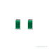 Sapphire Row Lab-Grown Gemstone Channel-Set Baguette Stud Earrings - Emerald, 14K White Gold (view 2)