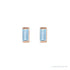 Sapphire Row Lab-Grown Gemstone Channel-Set Baguette Stud Earrings - Aqua Sapphire, 14K Rose Gold (view 2)