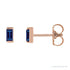 Sapphire Row Lab-Grown Gemstone Channel-Set Baguette Stud Earrings - Blue Sapphire, 14K Rose Gold