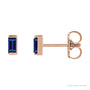 Sapphire Row Lab-Grown Gemstone Channel-Set Baguette Stud Earrings - Blue Sapphire, 14K Rose Gold