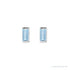 Sapphire Row Lab-Grown Gemstone Channel-Set Baguette Stud Earrings - Aqua Sapphire, 14K White Gold (view 2)