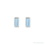 Sapphire Row Lab-Grown Gemstone Channel-Set Baguette Stud Earrings - Aqua Sapphire, 14K White Gold (view 2)