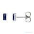 Sapphire Row Lab-Grown Gemstone Channel-Set Baguette Stud Earrings - Blue Sapphire, 14K White Gold