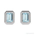 Sapphire Row Natural Gemstone Emerald-Cut Bezel Stud Earrings - Sky Blue Topaz, Platinum (view 2)