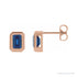 Sapphire Row Lab-Grown Blue Sapphire Emerald-Cut Stud Earrings - 14K Rose Gold