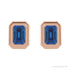 Sapphire Row Lab-Grown Blue Sapphire Emerald-Cut Stud Earrings - 14K Rose Gold (view 2)