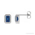 Sapphire Row Lab-Grown Blue Sapphire Emerald-Cut Stud Earrings - 14K White Gold