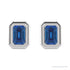 Sapphire Row Lab-Grown Blue Sapphire Emerald-Cut Stud Earrings - 14K White Gold (view 2)