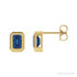 Sapphire Row Lab-Grown Blue Sapphire Emerald-Cut Stud Earrings - 14K Yellow Gold