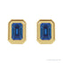 Sapphire Row Lab-Grown Blue Sapphire Emerald-Cut Stud Earrings - 14K Yellow Gold (view 2)