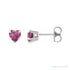 Sapphire Row Natural Gemstone Heart Stud Earrings - Pink Tourmaline, 14K White Gold