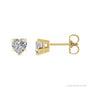 Sapphire Row Natural Gemstone Heart Stud Earrings - White Sapphire, 14K Yellow Gold