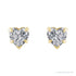 Sapphire Row Natural Gemstone Heart Stud Earrings - White Sapphire, 14K Yellow Gold (view 2)