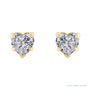 Sapphire Row Natural Gemstone Heart Stud Earrings - White Sapphire, 14K Yellow Gold (view 2)