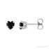Sapphire Row Natural Gemstone Heart Stud Earrings - Black Onyx, Platinum