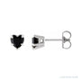 Sapphire Row Natural Gemstone Heart Stud Earrings - Black Onyx, Platinum