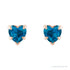 Sapphire Row Natural Gemstone Heart Stud Earrings - London Blue Topaz, 14K Rose Gold (view 2)