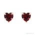 Sapphire Row Natural Gemstone Heart Stud Earrings - Mozambique Garnet, 14K Rose Gold (view 2)