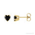 Sapphire Row Natural Gemstone Heart Stud Earrings - Black Onyx, 14K Yellow Gold