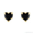 Sapphire Row Natural Gemstone Heart Stud Earrings - Black Onyx, 14K Yellow Gold (view 2)