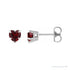 Sapphire Row Natural Gemstone Heart Stud Earrings - Mozambique Garnet, Platinum
