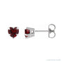 Sapphire Row Natural Gemstone Heart Stud Earrings - Mozambique Garnet, Platinum