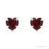 Sapphire Row Natural Gemstone Heart Stud Earrings - Mozambique Garnet, Platinum (view 2)