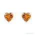 Sapphire Row Natural Gemstone Heart Stud Earrings - Citrine, 14K White Gold (view 2)
