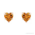 Sapphire Row Natural Gemstone Heart Stud Earrings - Citrine, 14K Rose Gold (view 2)