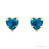 Sapphire Row Natural Gemstone Heart Stud Earrings - London Blue Topaz, 14K Yellow Gold (view 2)