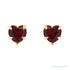 Sapphire Row Natural Gemstone Heart Stud Earrings - Mozambique Garnet, 14K Yellow Gold (view 2)
