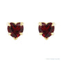 Sapphire Row Natural Gemstone Heart Stud Earrings - Mozambique Garnet, 14K Yellow Gold (view 2)