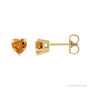 Sapphire Row Natural Gemstone Heart Stud Earrings - Citrine, 14K Yellow Gold