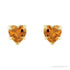 Sapphire Row Natural Gemstone Heart Stud Earrings - Citrine, 14K Yellow Gold (view 2)
