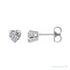 Sapphire Row Natural Gemstone Heart Stud Earrings - White Sapphire, Platinum