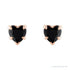 Sapphire Row Natural Gemstone Heart Stud Earrings - Black Onyx, 14K Rose Gold (view 2)