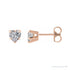 Sapphire Row Natural Gemstone Heart Stud Earrings - White Sapphire, 14K Rose Gold