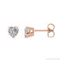 Sapphire Row Natural Gemstone Heart Stud Earrings - White Sapphire, 14K Rose Gold