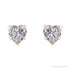Sapphire Row Natural Gemstone Heart Stud Earrings - White Sapphire, 14K Rose Gold (view 2)