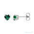 Sapphire Row Lab-Grown Emerald Heart Stud Earrings - 14K White Gold
