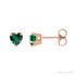 Sapphire Row Lab-Grown Emerald Heart Stud Earrings - 14K Rose Gold