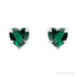 Sapphire Row Lab-Grown Emerald Heart Stud Earrings - Platinum (view 2)