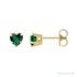 Sapphire Row Lab-Grown Emerald Heart Stud Earrings - 14K Yellow Gold