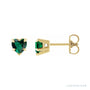 Sapphire Row Lab-Grown Emerald Heart Stud Earrings - 14K Yellow Gold