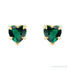 Sapphire Row Lab-Grown Emerald Heart Stud Earrings - 14K Yellow Gold (view 2)