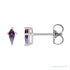 Sapphire Row Lab-Grown Gemstone Kite Stud Earrings - Alexandrite, Platinum